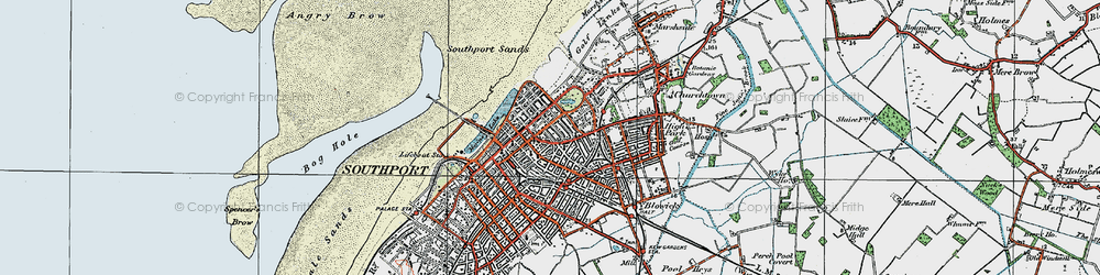 Old map of Southport in 1924