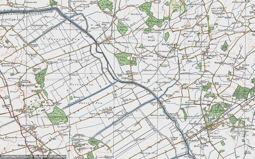 Old Map of Southrey, 1923 in 1923