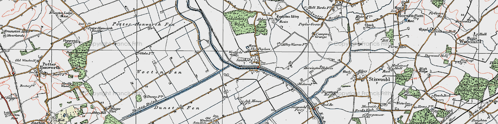 Old map of Tupholme Hall Fm in 1923