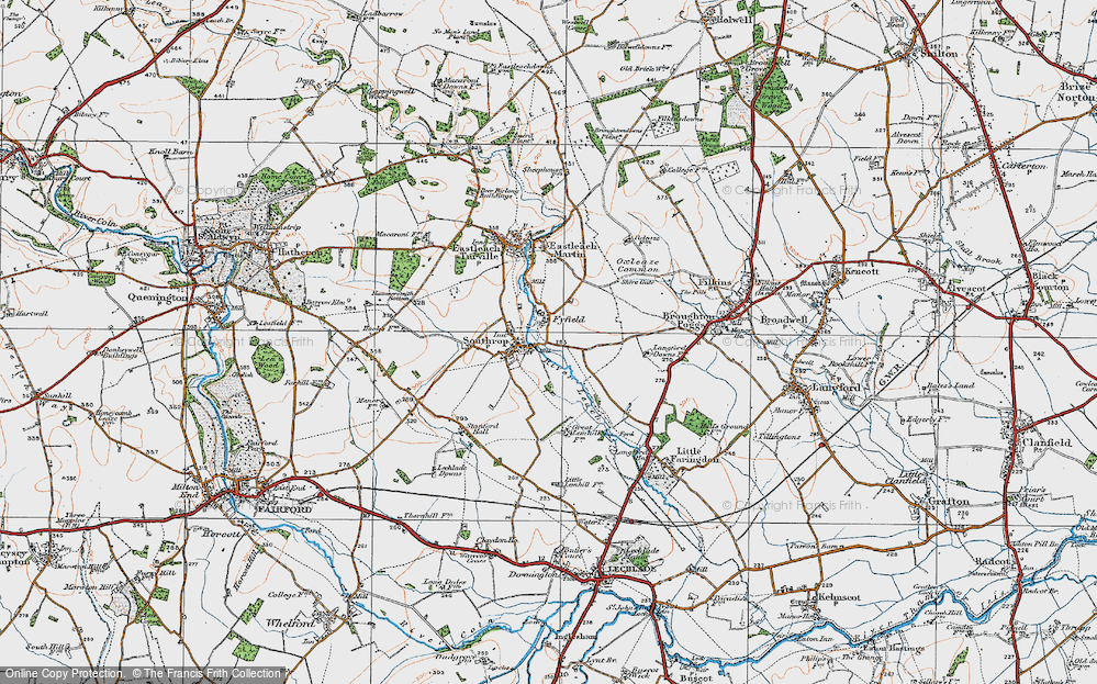 Old Map of Southrop, 1919 in 1919