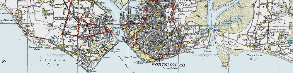 Old map of Southsea in 1919