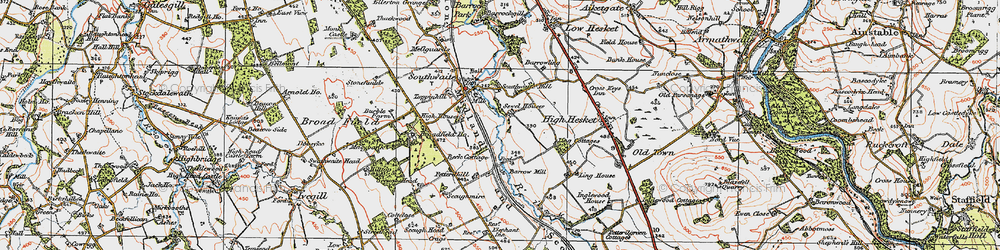 Old map of Ling Cotts in 1925