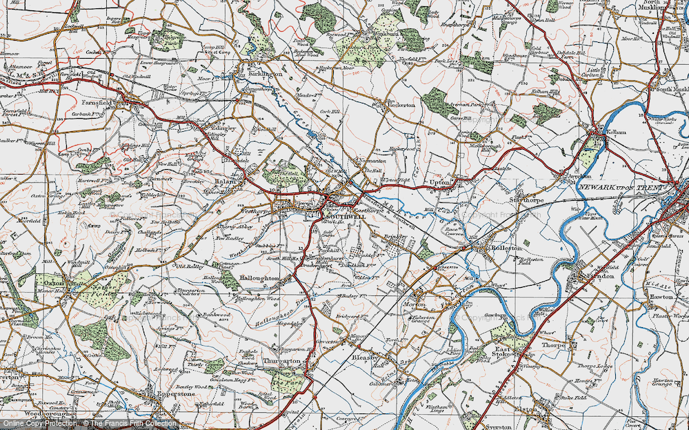 Old Map of Southwell, 1921 in 1921
