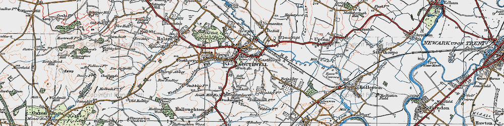 Old map of Southwell in 1921