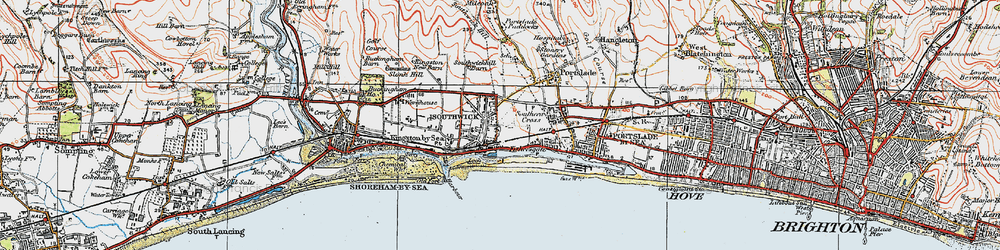 Old map of Southwick in 1920