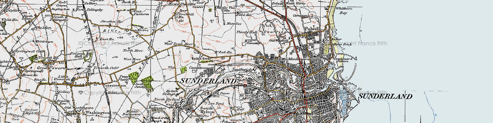 Old map of Southwick in 1925