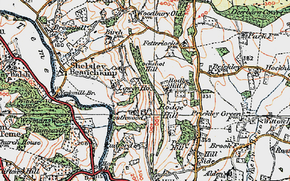 Old map of Southwood in 1920