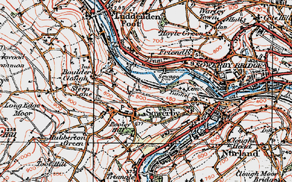 Old map of Sowerby in 1925
