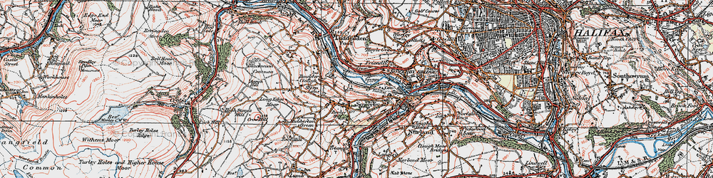 Old map of Sowerby in 1925