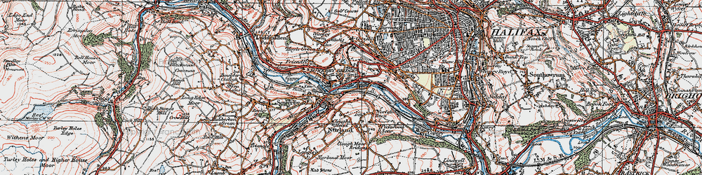 Old map of Sowerby Bridge in 1925