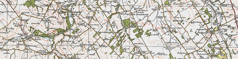 Old map of Sowerby Row in 1925