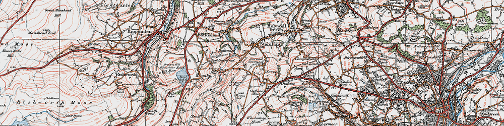 Old map of Sowood Green in 1925