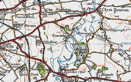 Old map of Sowton in 1919