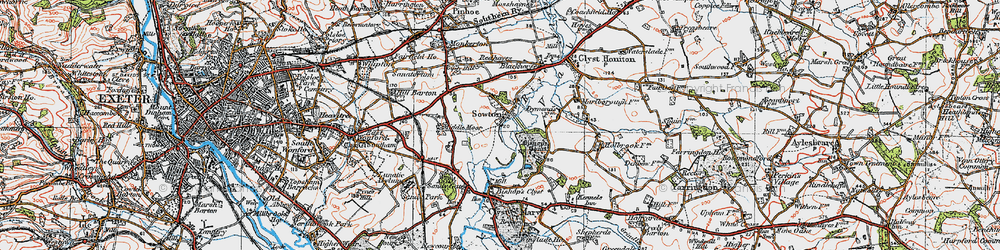 Old map of Sowton in 1919