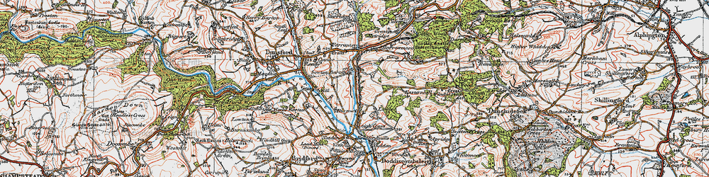 Old map of Sowton Barton in 1919
