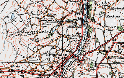 Old map of Soyland Town in 1925