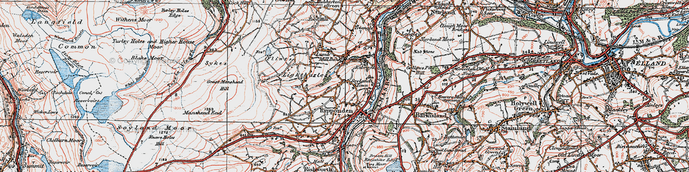 Old map of Soyland Town in 1925