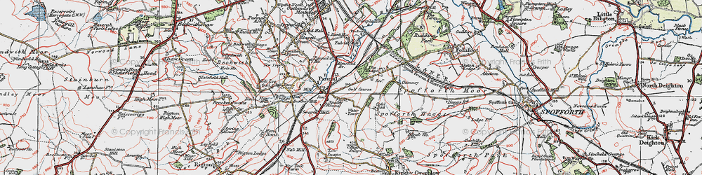 Old map of Almsford Br in 1925