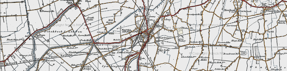 Old map of Spalding in 1922