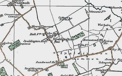 Old map of Spaldington in 1924