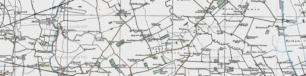 Old map of Spaldington in 1924