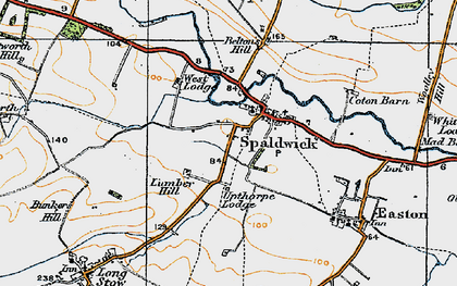 Old map of Spaldwick in 1919