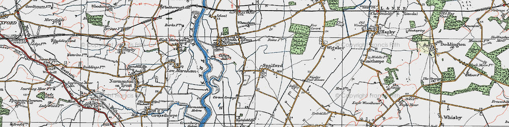 Old map of Spalford in 1923