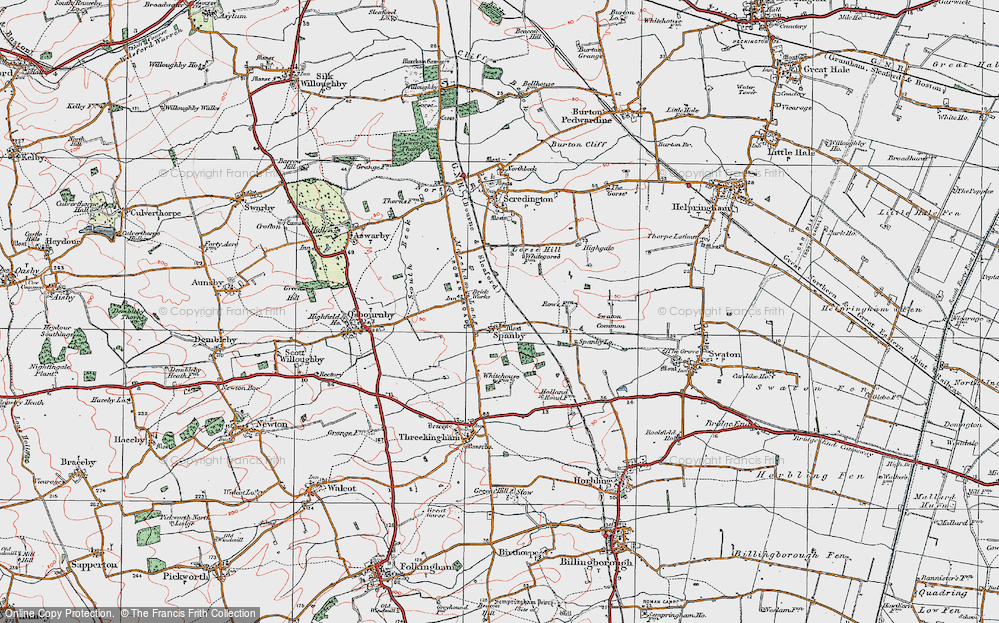 Old Map of Spanby, 1922 in 1922