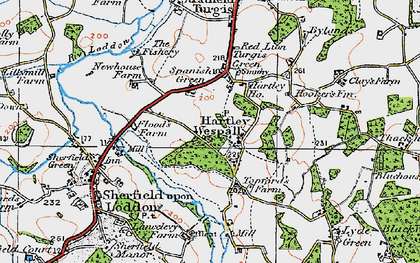 Old map of Spanish Green in 1919