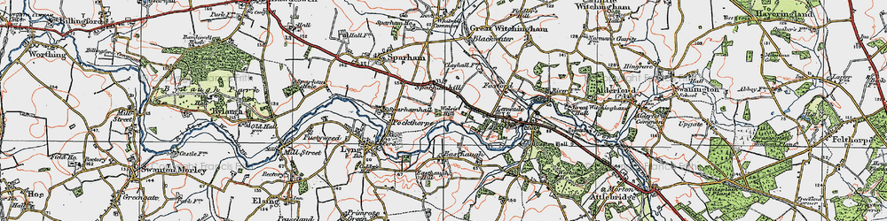 Old map of Sparhamhill in 1921