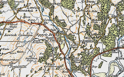 Old map of Spark Bridge in 1925
