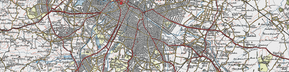 Old map of Sparkbrook in 1921