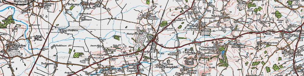 Old map of Sparkford in 1919