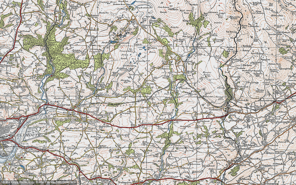 Old Map of Sparkwell, 1919 in 1919