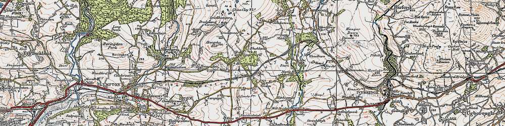 Old map of Sparkwell in 1919