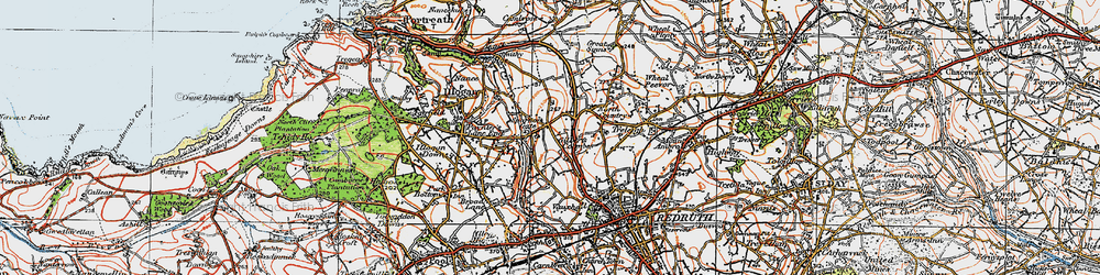 Old map of Sparnon Gate in 1919