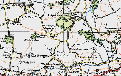 Old map of Sparrow Green in 1921