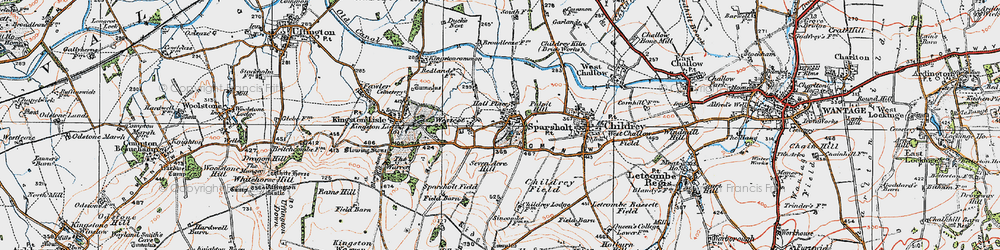 Old map of Sparsholt in 1919