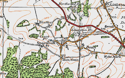 Old map of Sparsholt in 1919