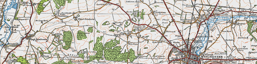 Old map of Sparsholt in 1919