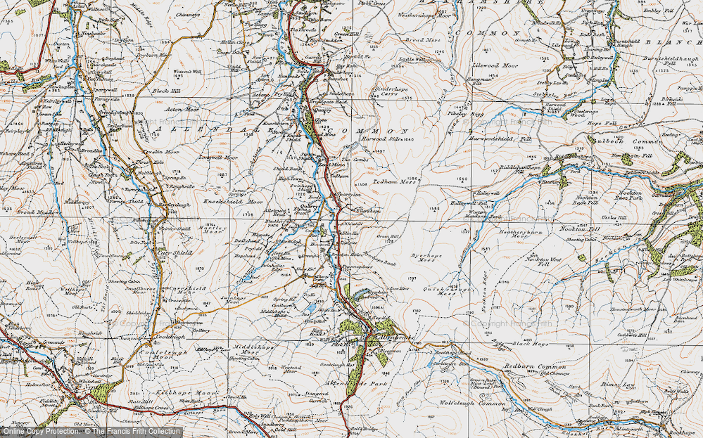 Old Map of Spartylea, 1925 in 1925
