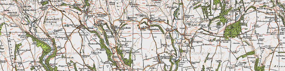 Old map of Spaunton in 1925