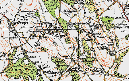 Old map of Speen in 1919