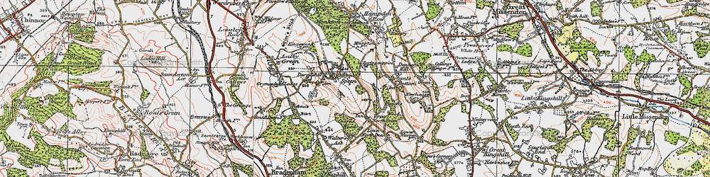 Old map of Speen in 1919