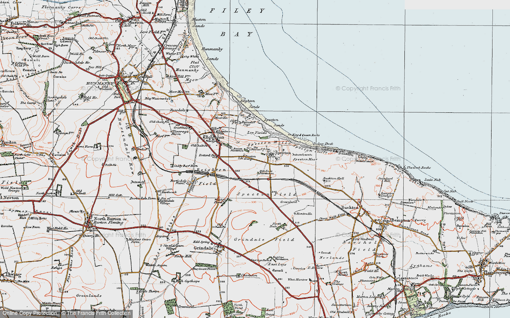 Historic Ordnance Survey Map of Speeton, 1925