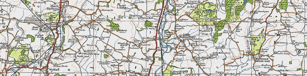 Old map of Spellbrook in 1919