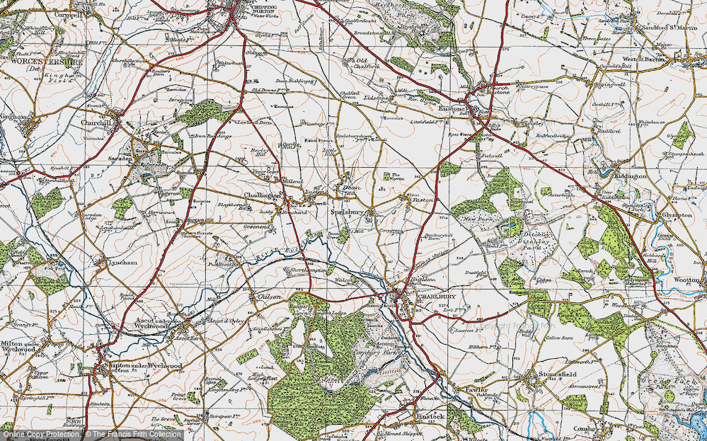 Old Map of Spelsbury, 1919 in 1919