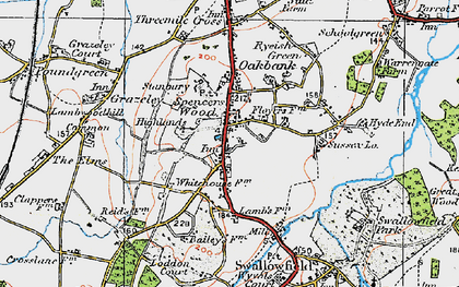 Old map of Spencers Wood in 1919