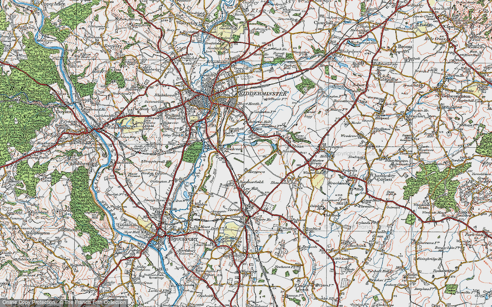 Old Map of Spennells, 1921 in 1921