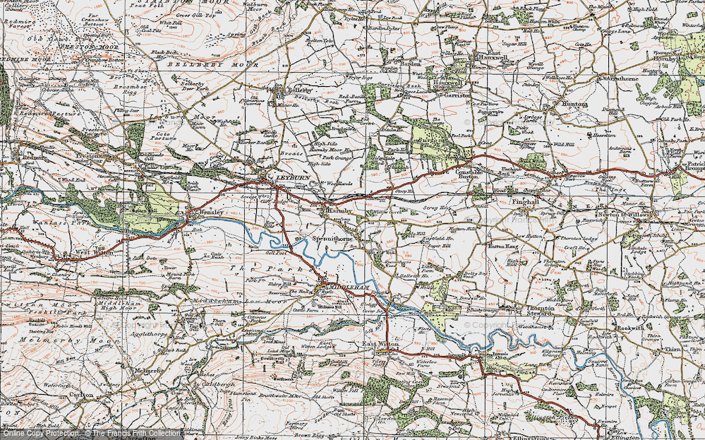 Old Map of Spennithorne, 1925 in 1925